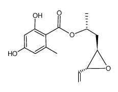 (R)-1-((2R,3R)-3-vinyloxiran-2-yl)propan-2-yl 2,4-dihydroxy-6-methylbenzoate Structure