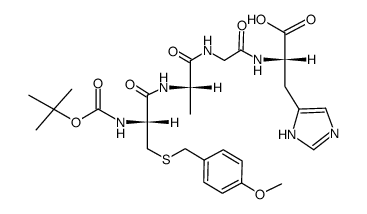 Boc-Cys(MBzl)-Ala-Gly-His-OH Structure