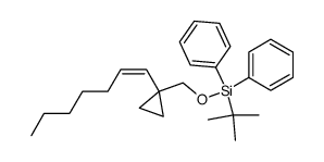 tert-Butyl-[((Z)-1-hept-1-enyl)-cyclopropylmethoxy]-diphenyl-silane结构式