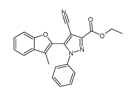 1H-Pyrazole-3-carboxylic acid,4-cyano-5-(3-methyl-2-benzofuranyl)-1-phenyl-,ethyl ester Structure