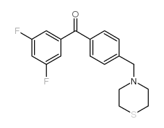 3,5-DIFLUORO-4'-THIOMORPHOLINOMETHYL BENZOPHENONE结构式