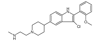 1-Piperidineethanamine, 4-[3-chloro-2-(2-methoxyphenyl)-1H-indol-5-yl]-N-methyl Structure