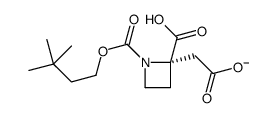 (2S)-2-(carboxymethyl)-1-(3,3-dimethylbutoxycarbonyl)azetidine-2-carboxylate结构式