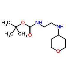 2-Methyl-2-propanyl [2-(tetrahydro-2H-pyran-4-ylamino)ethyl]carbamate结构式