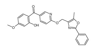 (2-hydroxy-4-methoxyphenyl){6-[(5-methyl-2-phenyl-1,3-oxazol-4-yl)methoxy]pyridin-3-yl}methanone结构式