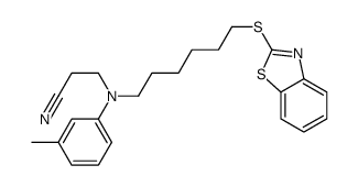 3-[N-[6-(1,3-benzothiazol-2-ylsulfanyl)hexyl]-3-methylanilino]propanenitrile结构式