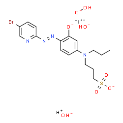 titanium 2-((5-bromopyridyl)azo)-5-(N-propyl-N-sulfopropylamino)phenol结构式