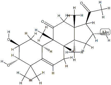 (10α)-2β,3α,16α-Trihydroxy-4,4,9β,14-tetramethyl-19-norpregn-5-ene-11,20-dione结构式