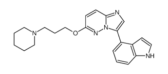 3-(1H-indol-4-yl)-6-(3-piperidin-1-yl-propoxy)-imidazo[1,2-b]pyridazine结构式