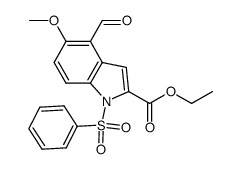 ethyl 4-formyl-5-methoxy-1-(phenylsulfonyl)-1H-indole-2-carboxylate Structure