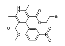 3-(2-bromoethyl) 5-methyl 2,6-dimethyl-4-(3-nitrophenyl)-1,4-dihydropyridine-3,5-dicarboxylate结构式