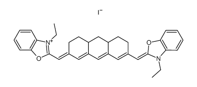 3-Ethyl-2-<<7-<(3-ethyl-2(3H)-benzoxazolyliden)methyl>-4,4a,5,6,10,10a-hexahydro-2(3H)-anthracenyliden>methyl>benzoxazolium-iodid结构式