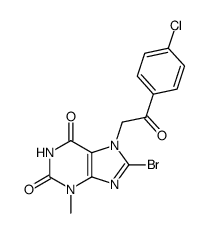 7-p-chlorophenacyl-8-bromoxanthine Structure