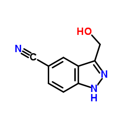 3-(Hydroxymethyl)-1H-indazole-5-carbonitrile结构式