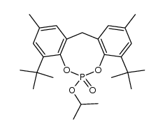 4,8-di-tert-butyl-6-isopropoxy-2,10-dimethyl-12H-dibenzo[d,g][1,3,2]dioxaphosphocine 6-oxide结构式