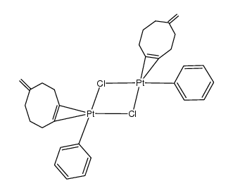 bis(μ-chloro)bis{(1,2-η2)-5-methylenecyclooctene}diphenyldiplatinum(II) Structure