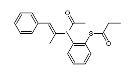 S-(2-(N-(1-phenylprop-1-en-2-yl)acetamido)phenyl) propanethioate Structure