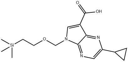 2-Cyclopropyl-5-[[2-(trimethylsilyl)ethoxy]methyl]-5H-pyrrolo[2,3-b]pyrazine-7-carboxylic acid结构式