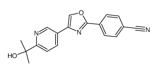4-{4-[6-(1-hydroxy-1-methylethyl)pyridin-3-yl]-1,3-oxazol-2-yl}benzonitrile结构式
