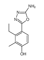 4-(5-amino-1,3,4-oxadiazol-2-yl)-3-ethyl-2-methylphenol Structure