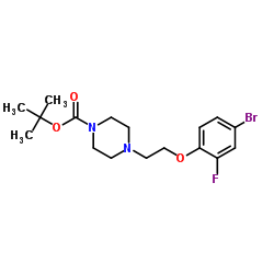 tert-Butyl 4-[2-(4-bromo-2-fluorophenoxy)-ethyl]piperazine-1-carboxylate结构式