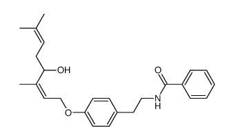 N-{2-[4-((Z)-4-Hydroxy-3,7-dimethyl-octa-2,6-dienyloxy)-phenyl]-ethyl}-benzamide Structure