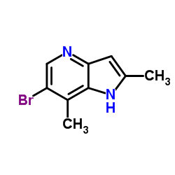 6-Bromo-2,7-dimethyl-1H-pyrrolo[3,2-b]pyridine结构式