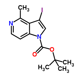 2-Methyl-2-propanyl 3-iodo-4-methyl-1H-pyrrolo[3,2-c]pyridine-1-carboxylate结构式