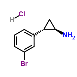 (1R,2S)-2-(3-Bromophenyl)cyclopropanamine hydrochloride (1:1) Structure