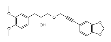 1-(benzo[d][1,3]dioxol-5-yl)-3-(3-(3,4-dimethoxyphenyl)prop-2-ynyloxy)propan-2-ol结构式