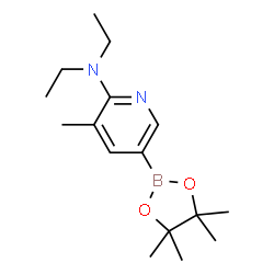 N,N-diethyl-3-Methyl-5-(4,4,5,5-tetramethyl-1,3,2-dioxaborolan-2-yl)pyridin-2-amine结构式