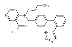 4-[BUTYL([2'-(1H-TETRAZOL-5-YL)[1,1'-BIPHENYL]-4-YL]METHYL)AMINO]-5-PYRIMIDINECARBOXYLIC ACID Structure