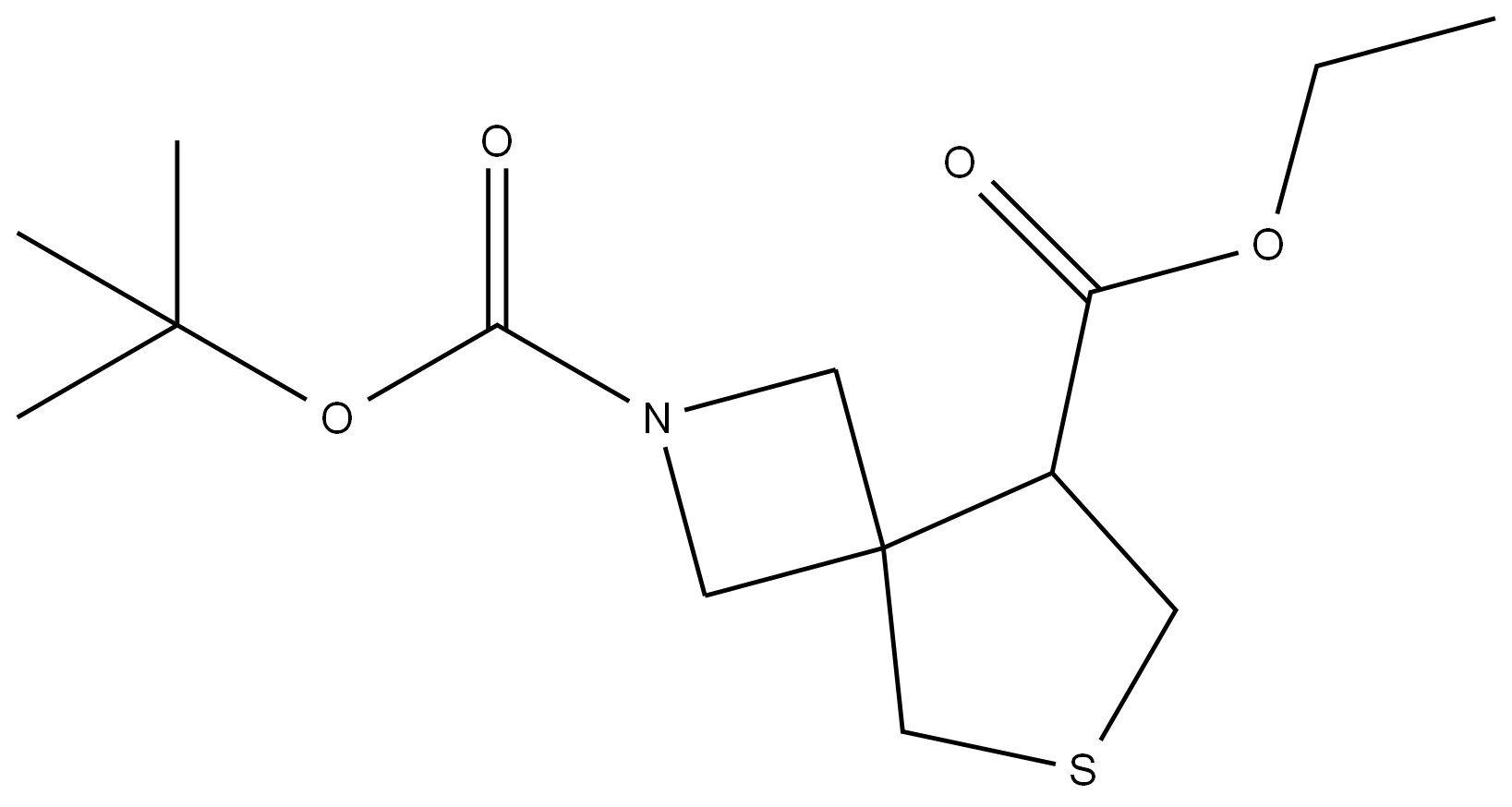 2-tert-butyl 8-ethyl 6-thia-2-azaspiro[3.4]octane-2,8-dicarboxylate(WX102522) Structure