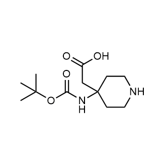 2-(4-{[(tert-Butoxy)carbonyl]amino}piperidin-4-yl)acetic acid Structure