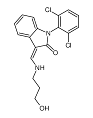 (3Z)-1-(2,6-dichlorophenyl)-3-[(3-hydroxypropylamino)methylidene]indol-2-one Structure