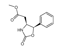 (4S,5R)-4-methoxycarbonylmethyl-5-phenyloxazolidin-2-one结构式