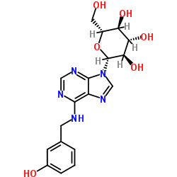 9-(β-D-Glucopyranosyl)-N-(3-hydroxybenzyl)-9H-purin-6-amine Structure