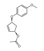 (1R,4S)-4-(4-methoxyphenoxy)cyclopent-2-en-1-yl acetate结构式