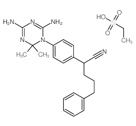 2-[4-(4,6-diamino-2,2-dimethyl-1,3,5-triazin-1-yl)phenyl]-5-phenyl-pentanenitrile; ethanesulfonic acid picture