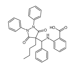 2-[[(4-butyl-3,5-dioxo-1,2-diphenylpyrazolidin-4-yl)-phenylmethyl]amino]benzoic acid Structure