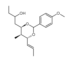 1-((4R,5S,6R)-2-(4-methoxyphenyl)-5-methyl-6-((E)-prop-1-en-1-yl)-1,3-dioxan-4-yl)butan-2-ol结构式