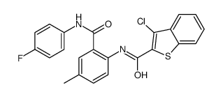 3-chloro-N-[2-[(4-fluorophenyl)carbamoyl]-4-methylphenyl]-1-benzothiophene-2-carboxamide结构式