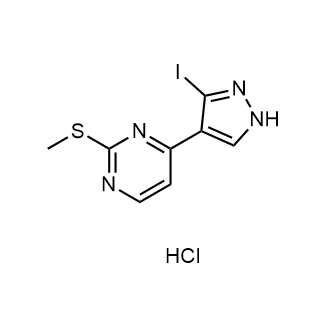 4-(3-碘-1H-吡唑-4-基)-2-(甲硫基)嘧啶盐酸盐结构式