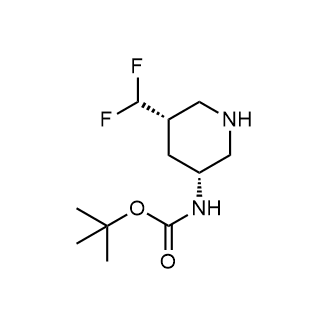 tert-Butyl ((3R,5S)-5-(difluoromethyl)piperidin-3-yl)carbamate Structure