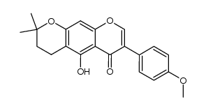 5-hydroxy-3-(4'-methoxy3)phenyl-8,8-dimethyl-6,7-dihydro-4H,8H-benzo[1,2b:5,4b']dipyran-4-one结构式