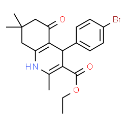 4-(4-Bromo-phenyl)-2,7,7-trimethyl-5-oxo-1,4,5,6,7,8-hexahydro-quinoline-3-carboxylic acid ethyl ester Structure