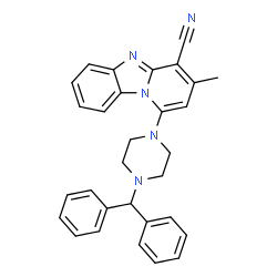 1-(4-benzhydrylpiperazin-1-yl)-3-methylbenzo[4,5]imidazo[1,2-a]pyridine-4-carbonitrile structure
