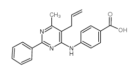 4-[(5-Allyl-6-methyl-2-phenyl-4-pyrimidinyl)amino]benzoic acid structure