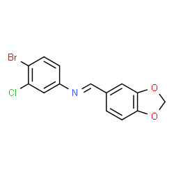 N-(1,3-benzodioxol-5-ylmethylene)-4-bromo-3-chloroaniline结构式