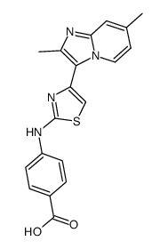 4-[[4-(2,7-Dimethylimidazo[1,2-a]pyridin-3-yl)-2-thiazolyl]amino]benzoic Acid结构式